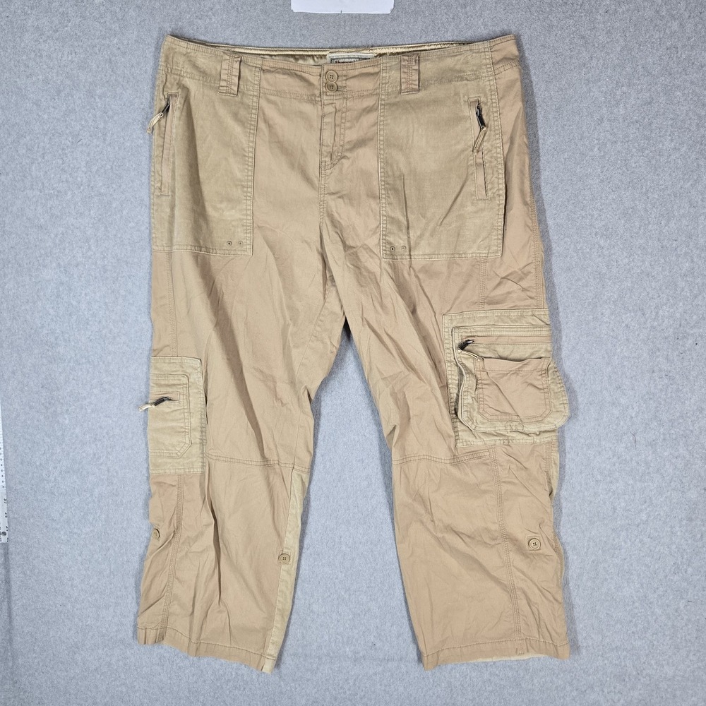 Abercrombie & Fitch Women Pants 18s Beige Cargo Baggy Paratrooper Utility Y2K